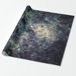 Papier Cadeau Fête d'anniversaire Galaxie Spatiale Sombre