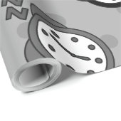 Papier Cadeau Fête d'anniversaire gris magnifique (Coin rond)