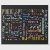 Papier Cadeau Fête d'anniversaire ! NOM et âge de la fontographi (Plat)