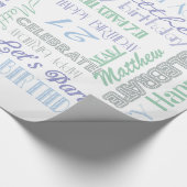 Papier Cadeau Fête d'anniversaire ! NOM et ÂGE du client cool (Coin)