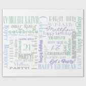 Papier Cadeau Fête d'anniversaire ! NOM et ÂGE du client cool (Plat)