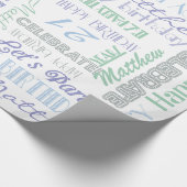 Papier Cadeau Fête d'anniversaire ! NOM et ÂGE du client cool (Coin)