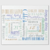 Papier Cadeau Fête d'anniversaire ! NOM et ÂGE du client subtil (Plat)