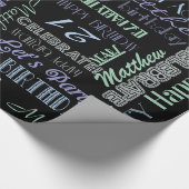 Papier Cadeau Fête d'anniversaire ! NOM et ÂGE personnalisés du  (Coin)