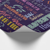 Papier Cadeau Fête d'anniversaire ! NOM personnalisé de la typog (Coin)