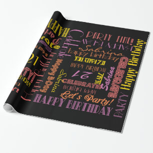 Papier Cadeau Fête d'anniversaire ! NOM personnalisé et âge