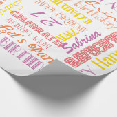 Papier Cadeau Fête d'anniversaire ! NOM personnalisé et âge (Coin)