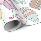 Papier Cadeau Fête d'anniversaire papier d'enveloppement (Coin rond)