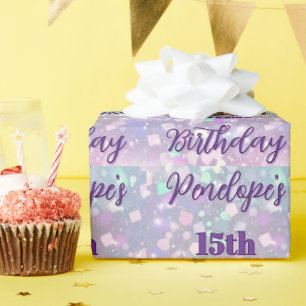 Papier Cadeau Fête d'anniversaire Pastel Shimmer personnalisée