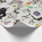 Papier Cadeau fête d'anniversaire pour chiens lunettes (Coin)