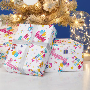 Papier Cadeau Fête d'anniversaire pour enfants Nom personnalisé