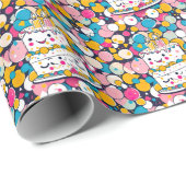 Papier Cadeau Fête d'anniversaire pour un Motif sans couture (Coin rond)