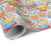 Papier Cadeau Fête d'anniversaire pour un Motif sans couture (Coin rond)