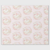 Papier Cadeau Fête d'anniversaire rose de princesse baby shower (Plat)