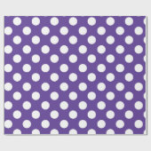 Papier Cadeau Fête d'anniversaire Violet & Blanc à pois (Plat)