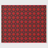 Papier Cadeau Fête d'art en diamant noir contraste rouge (Plat)