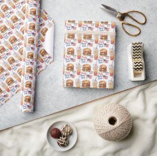 Papier Cadeau Fête de barbecue hot-dog du 4 juillet