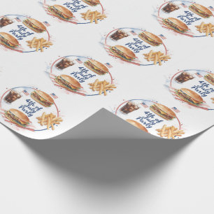 Papier Cadeau Fête de barbecue hot-dog du 4 juillet