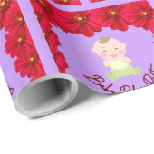 Papier Cadeau Fête de bébé Bliss violet pâle (Coin rond)