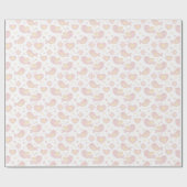 Papier Cadeau Fête de Bébé Oiseaux Roses et Fleurs (Plat)