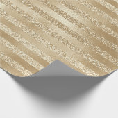Papier Cadeau Fête de Champagne : Glittery Gold Stripes (Coin)