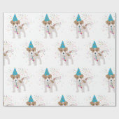 Papier Cadeau Fête de chien - Animaux Chiot ayant une fête (Plat)