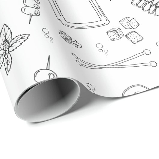 Papier Cadeau Fête de cocktail buveur de gin tonic Gin (Coin rond)