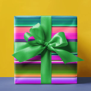 Papier Cadeau Fête de couverture mexicaine rayures colorées Sara
