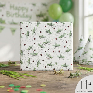 Papier Cadeau Fête de criquets amusants - Bonanza de jolis insec