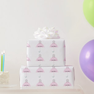 Papier Cadeau Fête de douche de fille rose Aimer