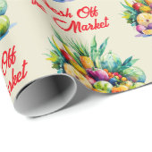 Papier Cadeau Fête de fiançailles aux fruits rustiques frais du  (Coin rond)