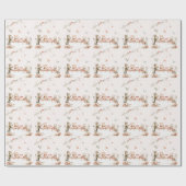 Papier Cadeau Fête de fleurs avec chats (Plat)