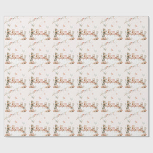Papier Cadeau Fête de fleurs avec chats