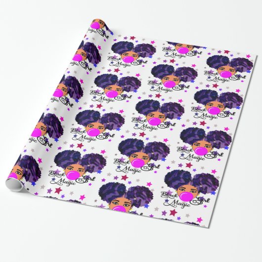 Papier Cadeau Fête de la Fête des Filles de l'Afro Puffs (Déroulé)