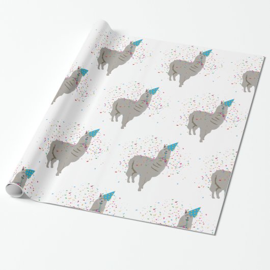 Papier Cadeau Fête de la lama - Animaux ayant une fête (Déroulé)