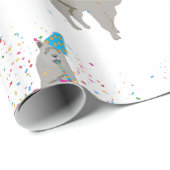 Papier Cadeau Fête de la lama - Animaux ayant une fête (Coin rond)