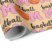 Papier Cadeau Fête de la mère mère du basket-ball (Coin rond)