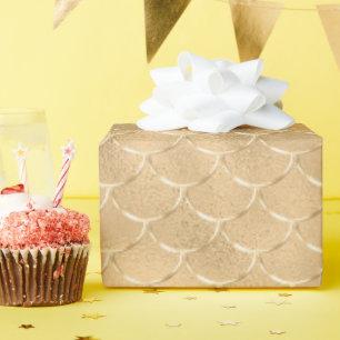 Papier Cadeau Fête de la Motif de sirène d'huile d'or