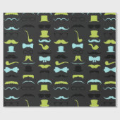Papier Cadeau Fête de la Moustache du Petit Homme Élégant (Plat)