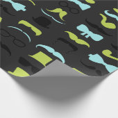 Papier Cadeau Fête de la Moustache du Petit Homme Élégant (Coin)