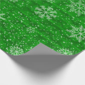Papier Cadeau Fête de la neige verte (Coin)
