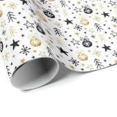 Papier Cadeau Fête de la Parties scintillant d'or Fête de Noël S (Coin rond)