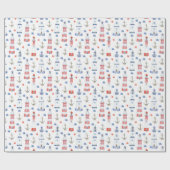 Papier Cadeau fête de la plage du phare carrelé (Plat)