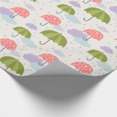 Papier Cadeau Fête de la pluie d'automne avec Motif parapluie (Coin)