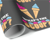 Papier Cadeau Fête de la Révélation du genre - Crème glacée Quel (Coin rond)