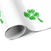 Papier Cadeau Fête de la Saint Patrick au charme vert (Coin rond)