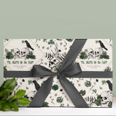 Papier Cadeau Fête de la Saint-Patrick gothique Fleurs Crânes Ma