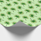 Papier Cadeau Fête de la St Patrick, shamrock Lumière verte (Coin)