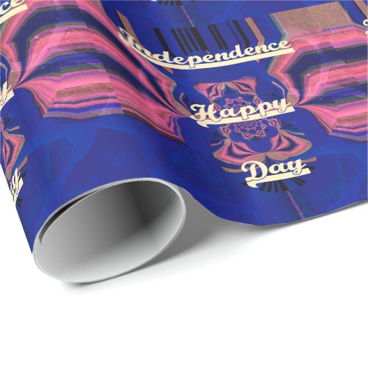 Papier Cadeau Fête de l'Indépendance Abstraite Art (Coin rond)