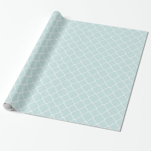 Papier Cadeau Fête de mariage à motif quatrefeuilles bleu et bla